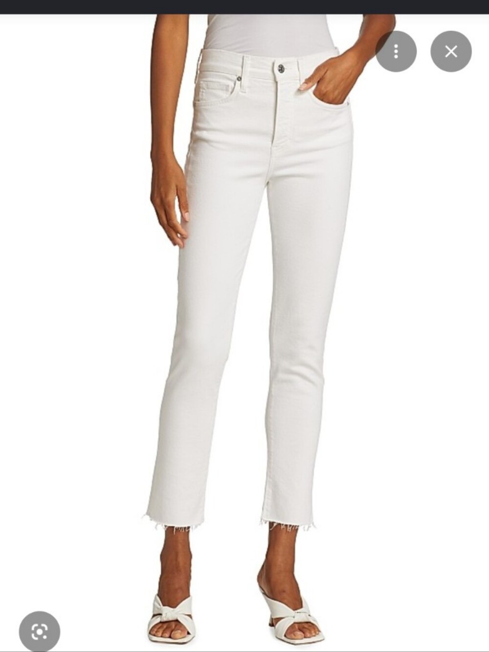 Veronica Beard Carly Kick Flare Jeans Ankle Raw Hem High Rise